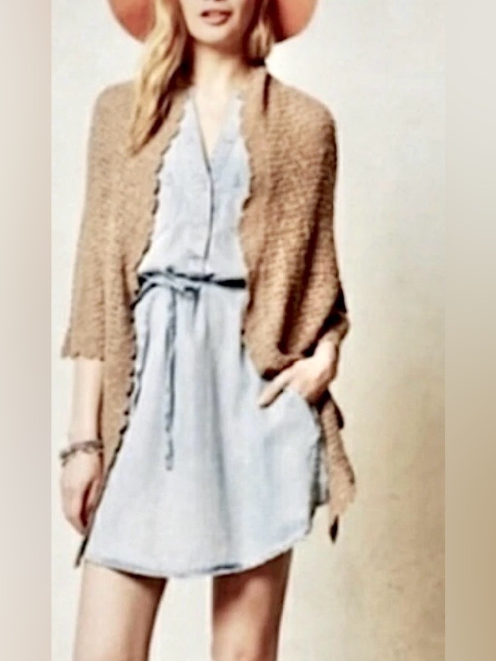 Angels of the North Anthropologie Nysa Cardigan Shawl Lightweight Boho Lagenlook